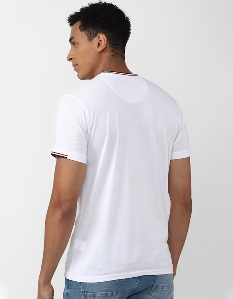 Men Round Neck Slim Fit Cotton T-shirt