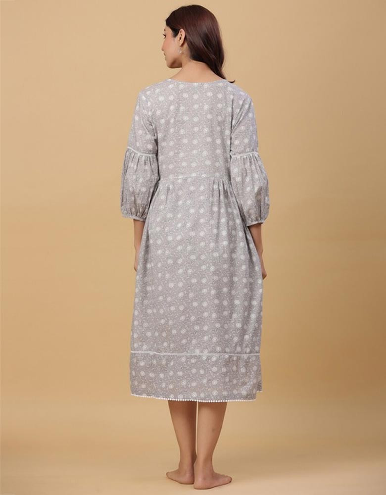 Floral Printed Maternity Pure Cotton A-Line Dress