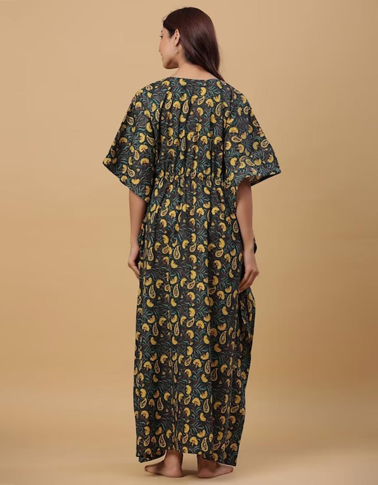 Green Printed Maxi Nightdress