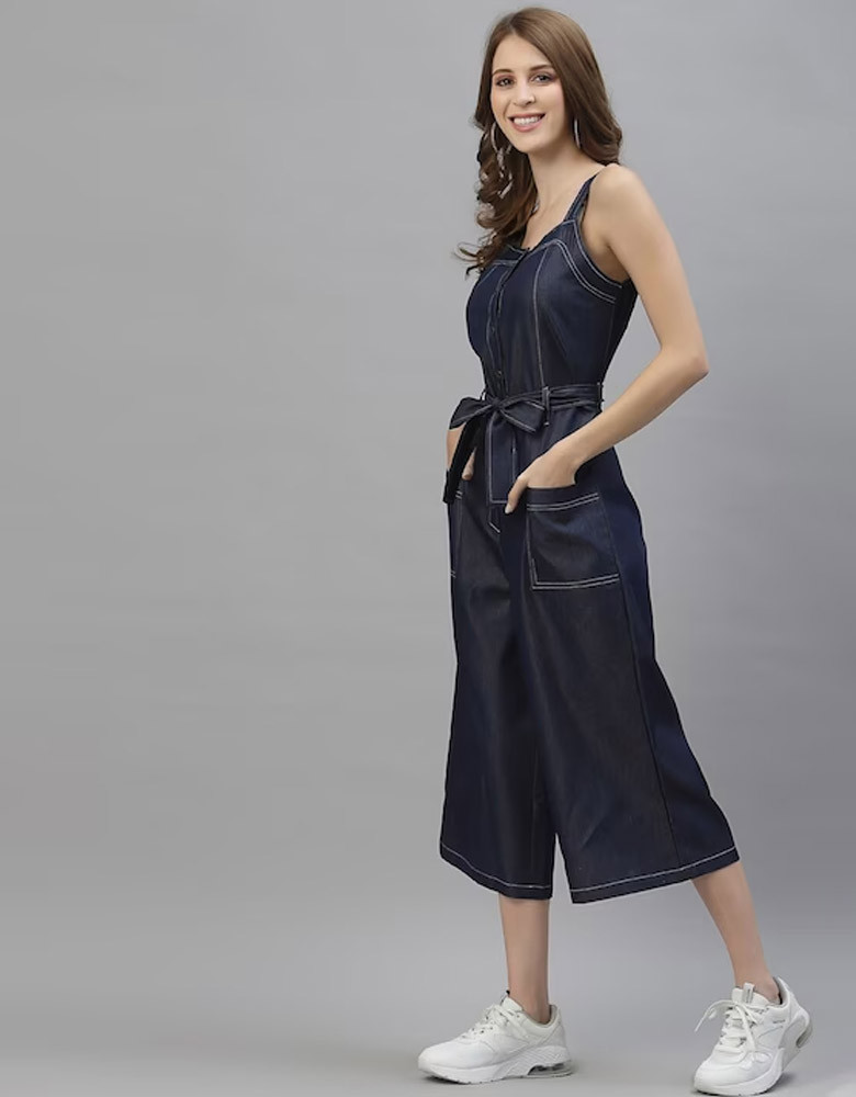 Navy Blue Basic Jumpsuit