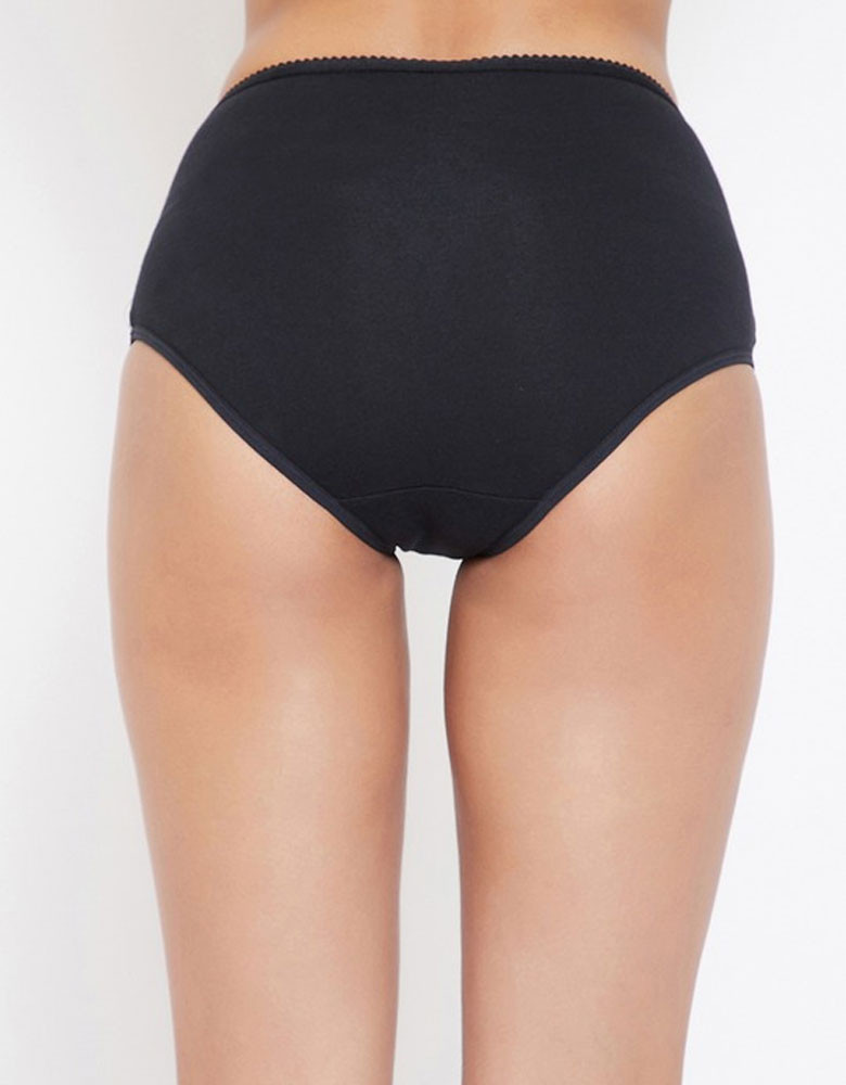 Women Black Solid Hipster Briefs