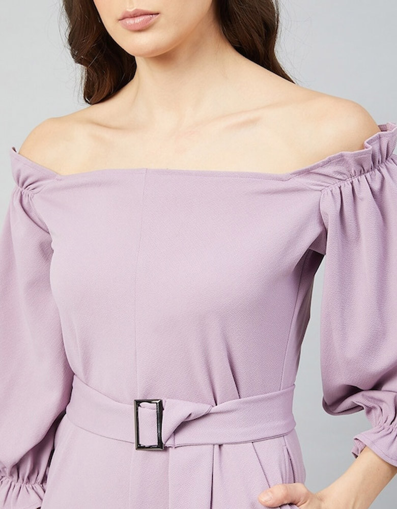 Women Lavender Solid Jumpsuit