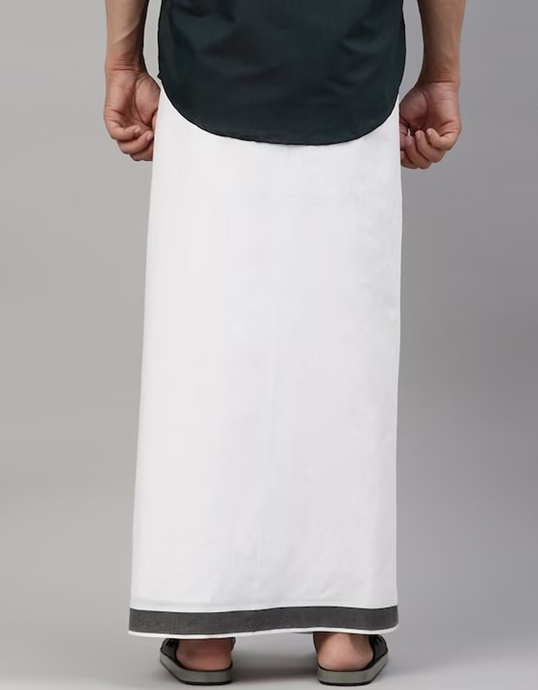 Men White Pure Cotton Dhoti