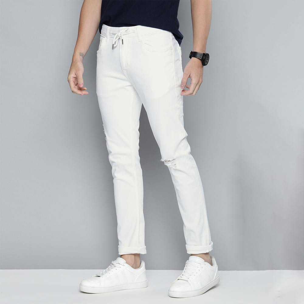 Men White Skinny Fit Mid-Rise Clean Look Stretchable Jeans