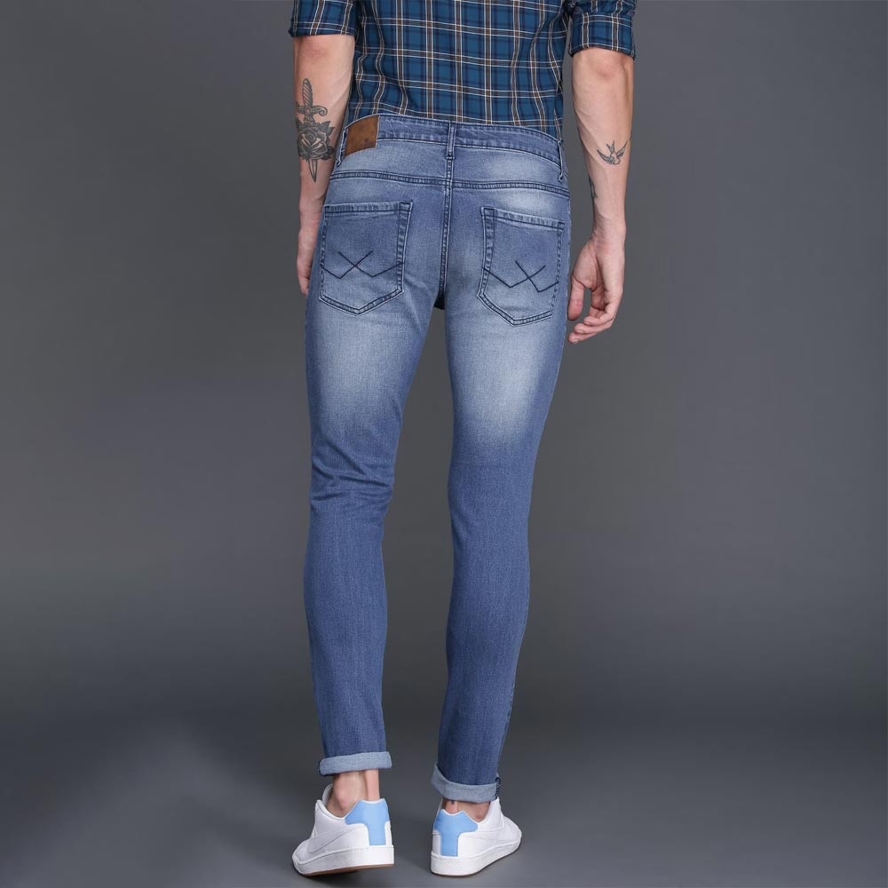 Men Blue Skinny Fit Mid-Rise Clean Look Stretchable Jeans