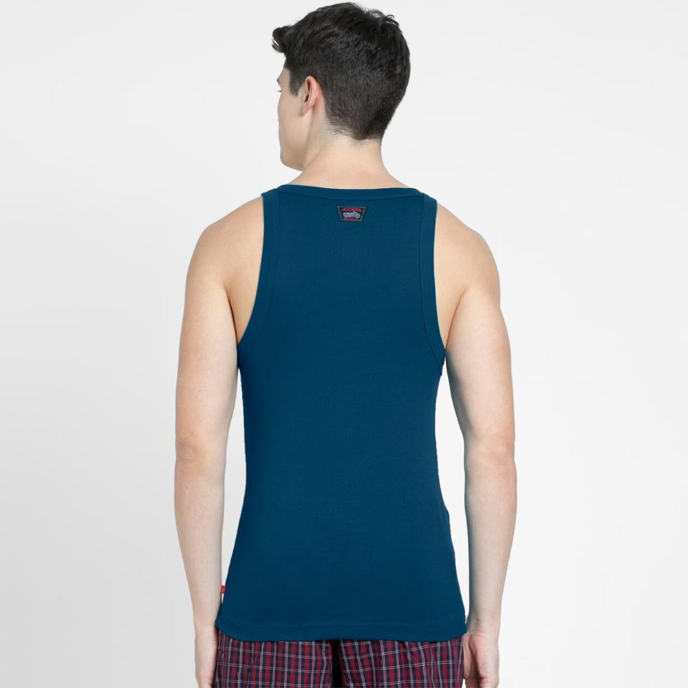 Super Combed Cotton Rib Square Neckline Gym Vest