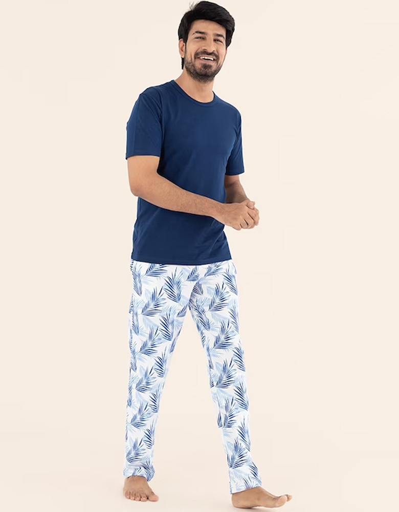 Men 2 Pieces Tropical Printed Pure Cotton Night suit