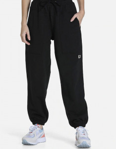 Women Downtown Black Solid Cotton Joggers