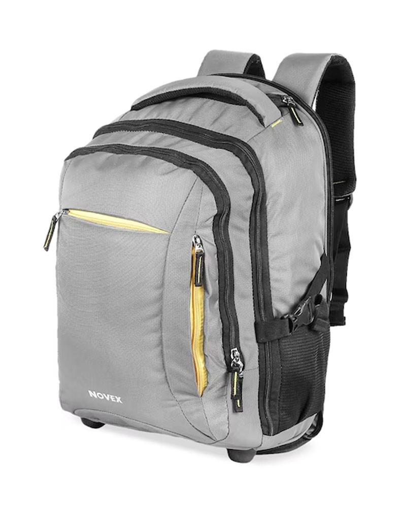 Unisex Grey Solid Travel Backpack