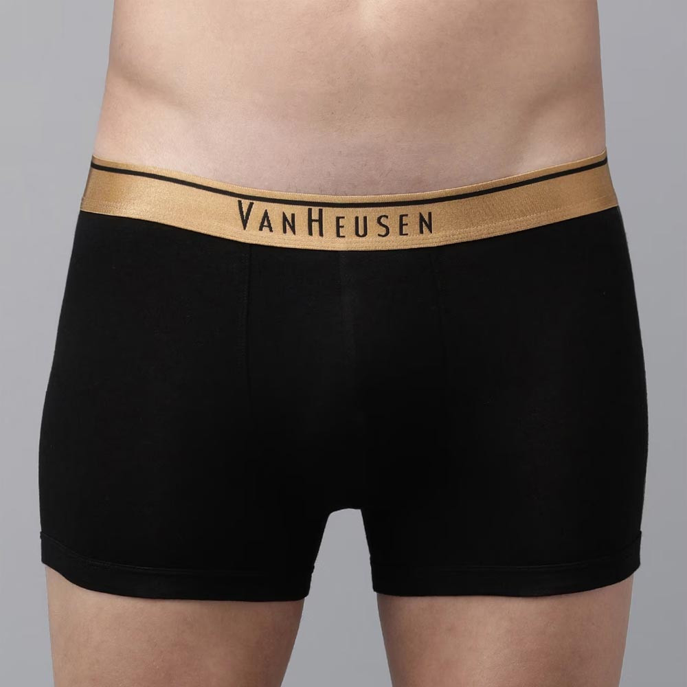 Men Black Solid Anti Bacterial Colour Fresh Trunks