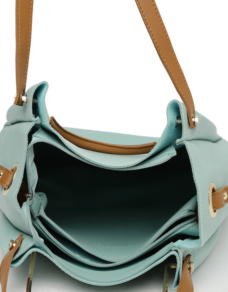 Blue Solid Shoulder Bag