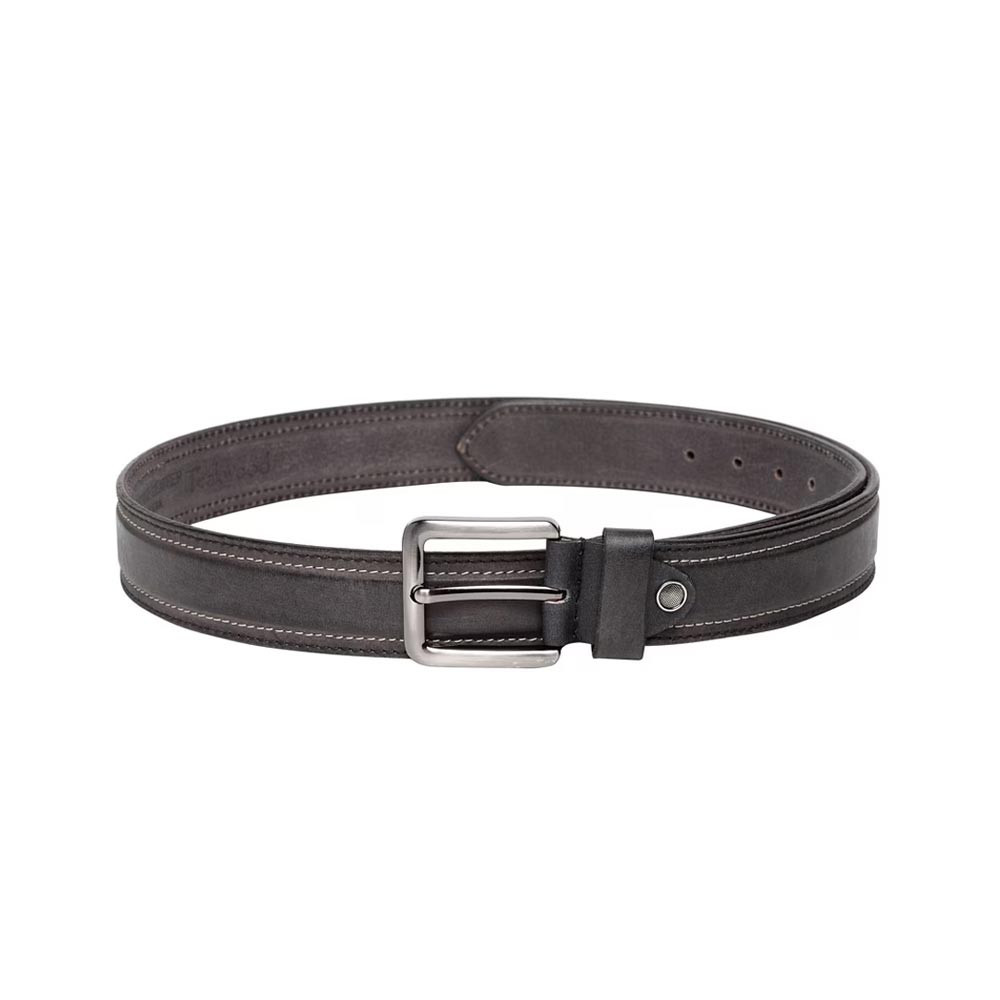 Men Black Solid Leather Belt