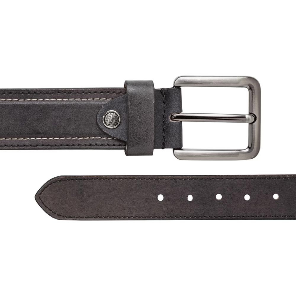 Men Black Solid Leather Belt