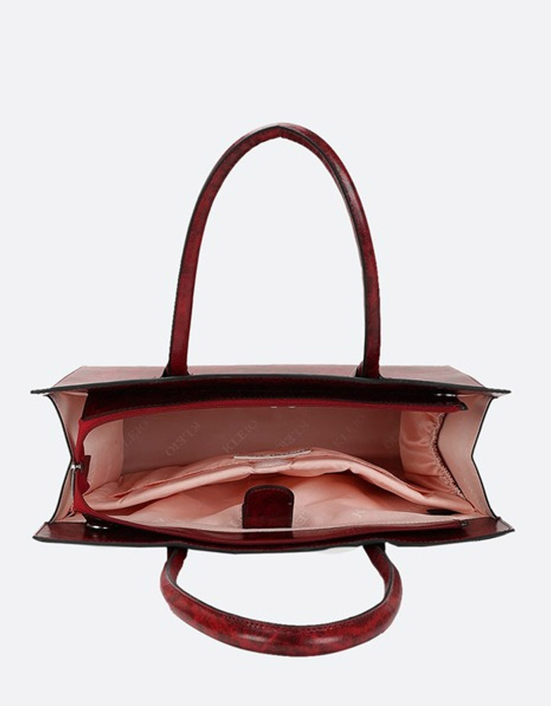 Maroon Structured Handheld Bag