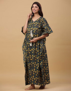 Green Printed Maxi Nightdress