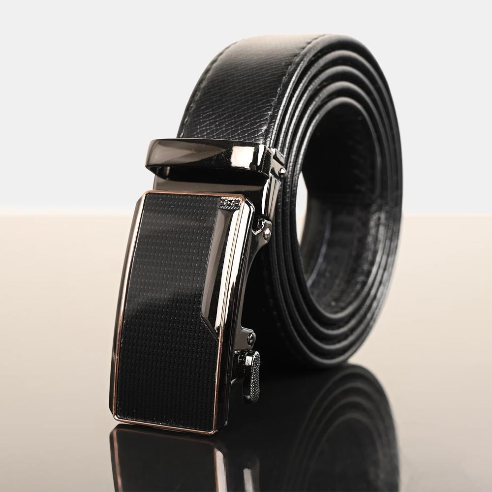 Men Black Solid Formal Belt