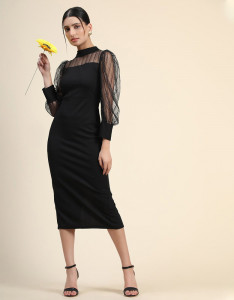 Black Sheath Midi Dress