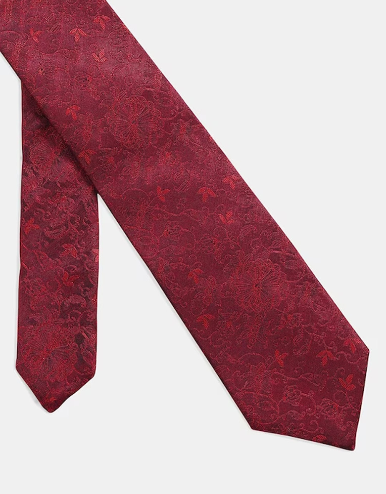 Men Red Printed Skinny Tie