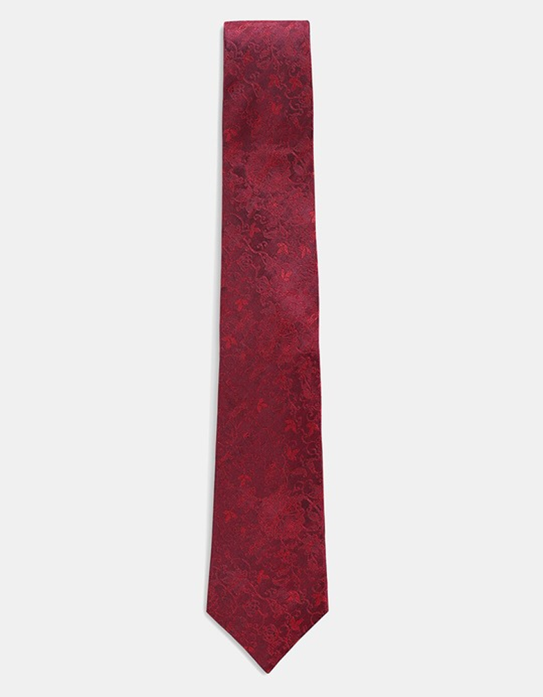 Men Red Printed Skinny Tie