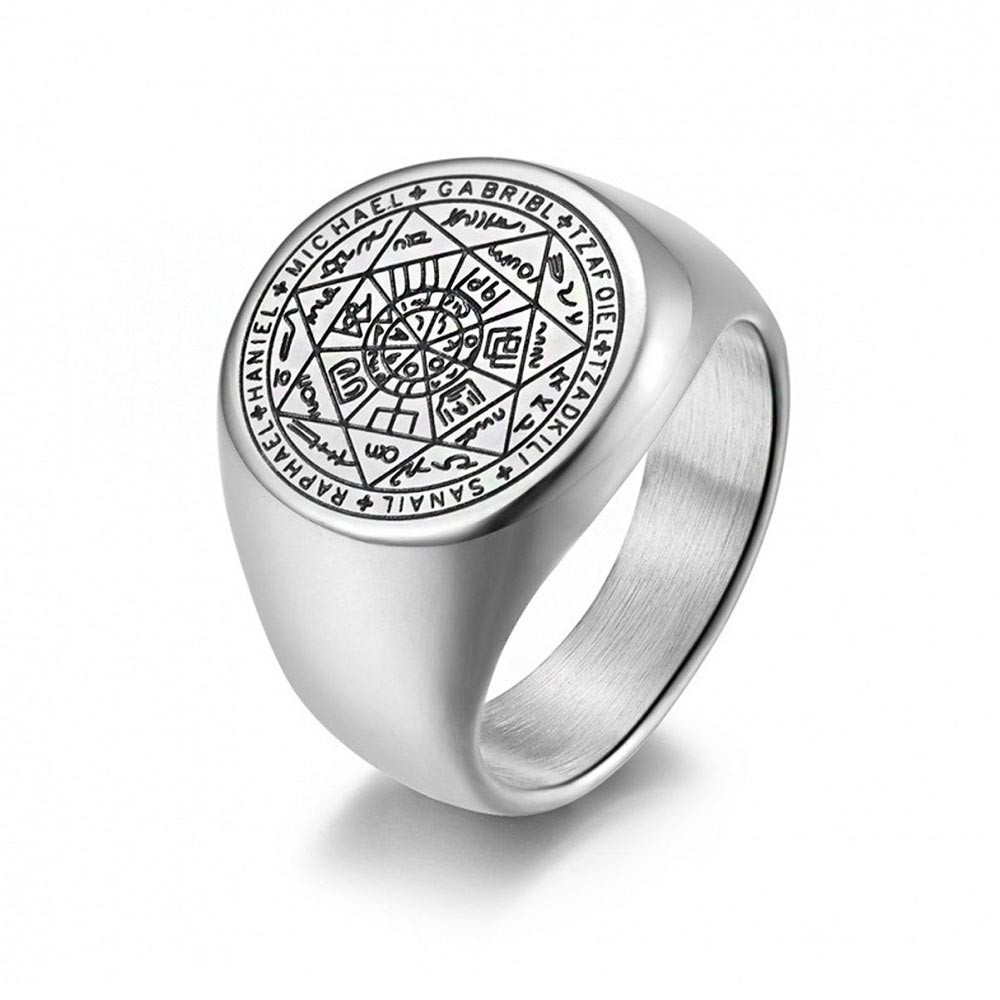 Men Rhodium-Plated Stainless Steel Finger Ring