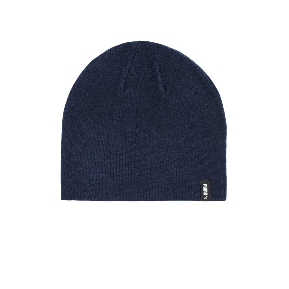 Unisex Navy Blue Essential Classic Cuffless Self Design Beanie