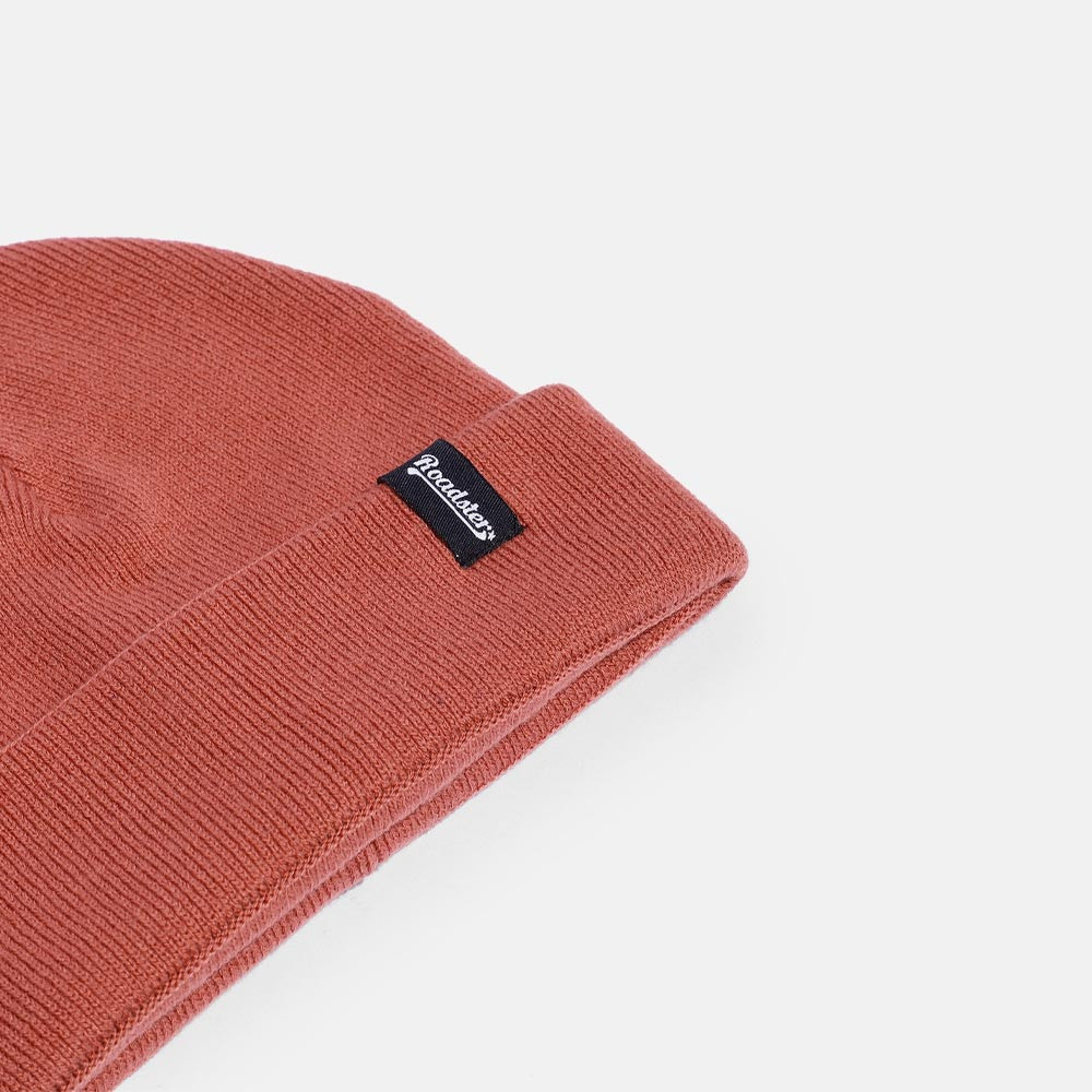 Unisex Peach-Coloured Solid Acrylic Beanie