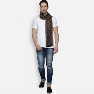 Men Brown Printed Muffler