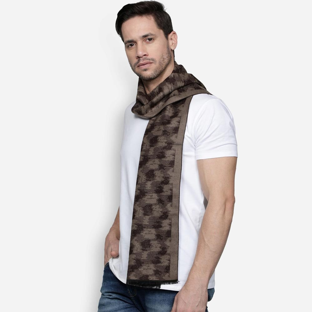 Men Brown Printed Muffler